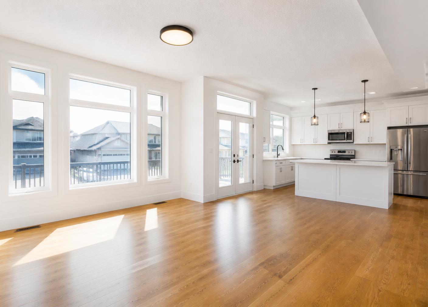 Bright empty staged home interior prepared for a listing